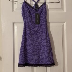 Savage X Fenty Purple Zebra Print Chemise